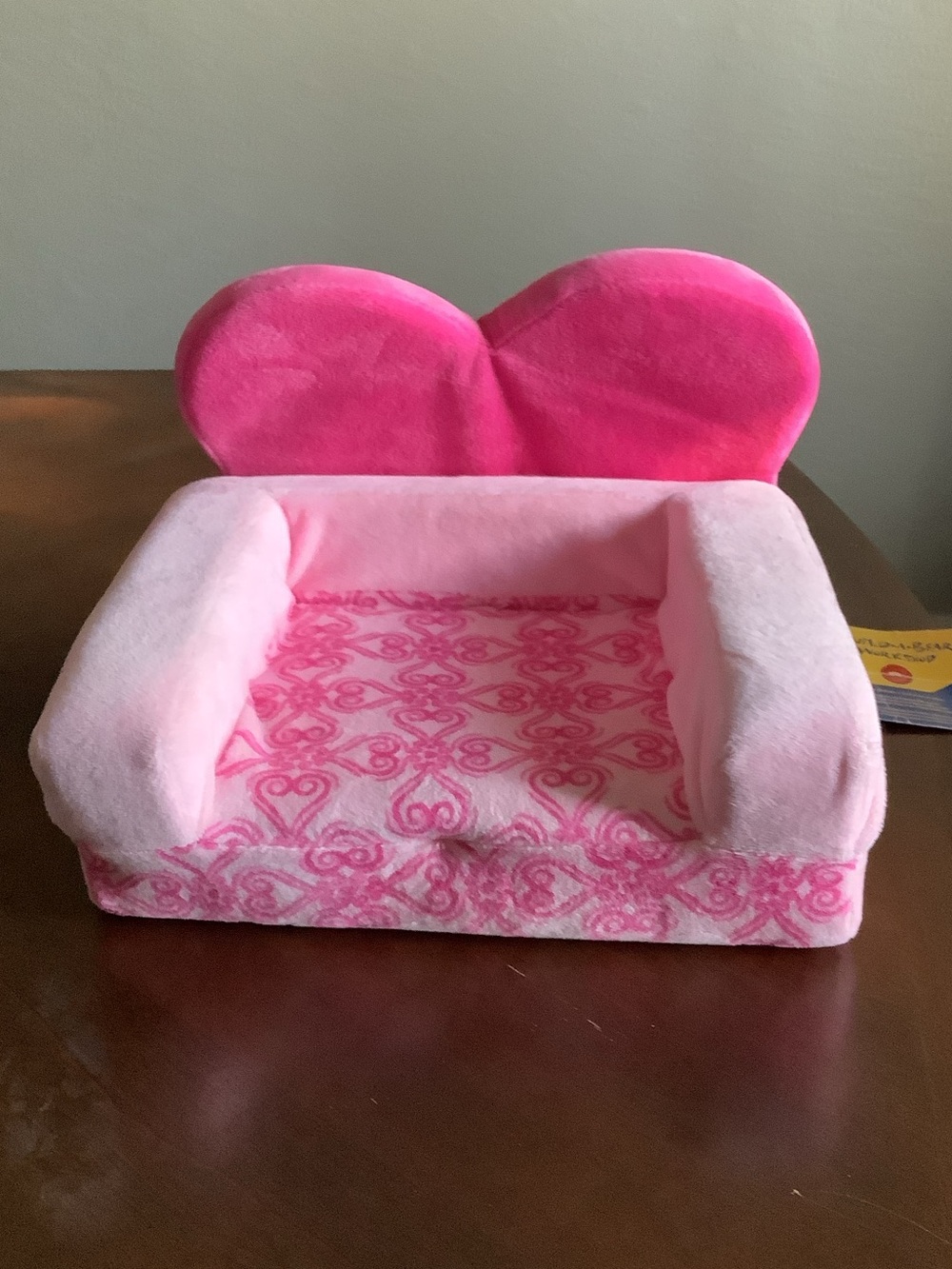 Build-A-Bear Pink Plush Heart-Back Kids Sofa Bed